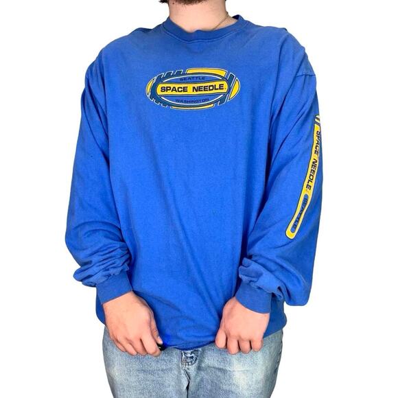 Vintage 90s Seattle Washington Space Needle Long sleeve T-shirt - Picture 2 of 5